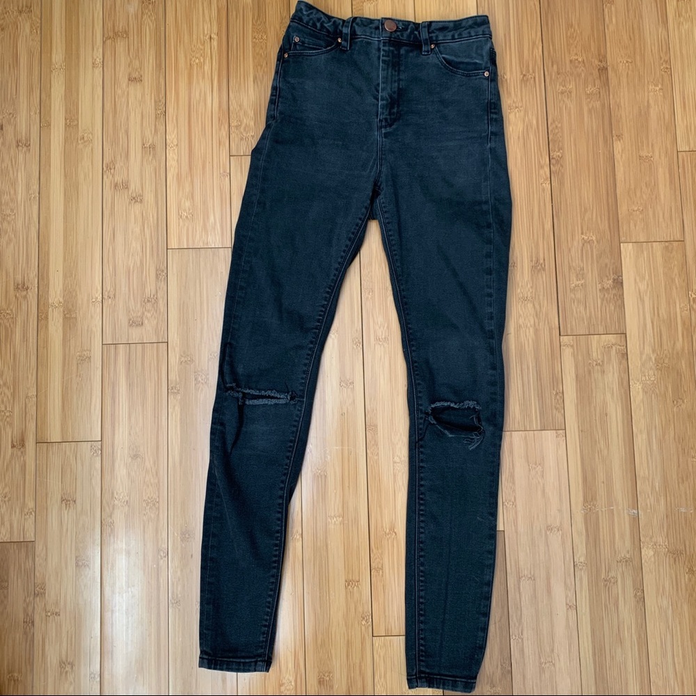ASOS Black Ripped Skinny Jeans 26x34